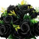 BLOSMON Flower Balls Wedding Rose Centerpieces 1 Pc Black Fake Flowers Kissing Balls Decor Artificial Floral Arrangements Flower Bouquet of Roses Home Party Room Table DIY Decorations