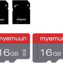 Two Memory Cards TF Card 16GB with Adapter, C10 U3 UHS-1 A1, for Camera/Smartphone/Drone/Dash Cam/Action Cam (2 x 16GB)