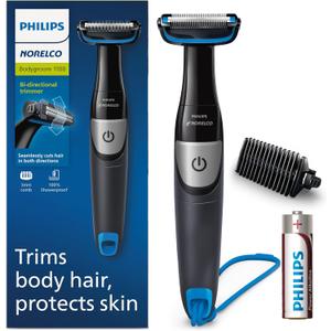 Philips Norelco Bodygroom Series 1100, BG1026/ 60, Showerproof Body Hair Trimmer and Groomer for Men, Black