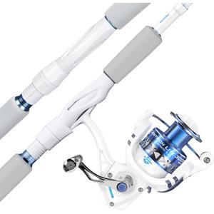 KastKing Centron Lite Fishing Rod and Reel Combo, IM6 Graphite 2Pc Blanks, Stainless Steel Guides with Ceramic Rings, Contoured EVA Handles & Fighting Butt, Split or Full Rear Handle Design, 13 Models, 7'6" Medium Heavy