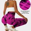 JGS1996 Tie Dye Leggings for Women Tummy Control High Waisted Scrunch Butt Lifting Seamless Workout Yoga Pants (Pink, XL)