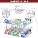 Attelite Can Organizer for Pantry, 3 Sets 4 Tiers Can Storage Organizer Pantry, Soda Can Organizer for Fridge 48 Cans Rack Automatic Rolling Stackable Canned Food Organizer, Clear