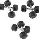 Rubber Encased Hex Dumbbell, Set Including 10, 15, 20LB Pairs