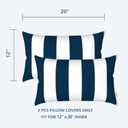 LVTXIII Outdoor/Indoor Lumbar Pillow Covers, Patio Fade Resistant Lumbar Pillow Cases ONLY, Tropical Lumbar Cushion Covers for Home and Garden Furniture Decor,12 x 20, Pack of 2, Cabana Navy