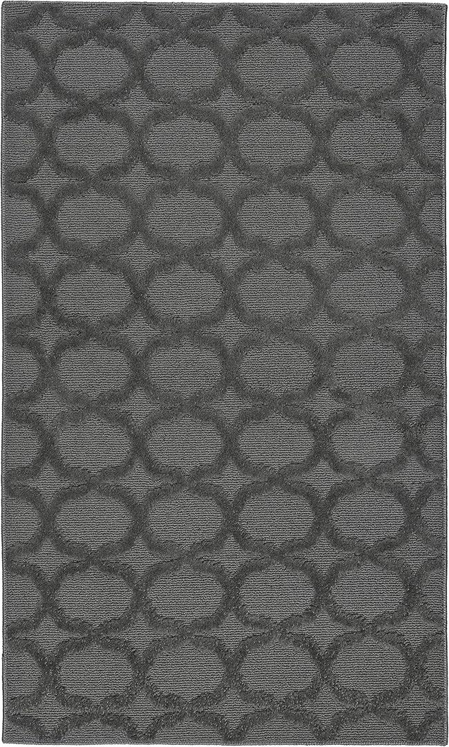 Garland Rug Sparta Non Slip Polypropylene 3 Ft. X 5 Ft. Cinder Gray Area Rug- Ideal for Living Rooms & Hallways, Stylish & Durable for High-Traffic Areas