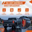 LED Tail Light Assembly Compatible with GMC Sierra 1500 2500HD 3500HD 2019-2024,Right Passenger Side Taillights Rear Lamp with Signature Brake Light Replace for 84565922 GM2801310