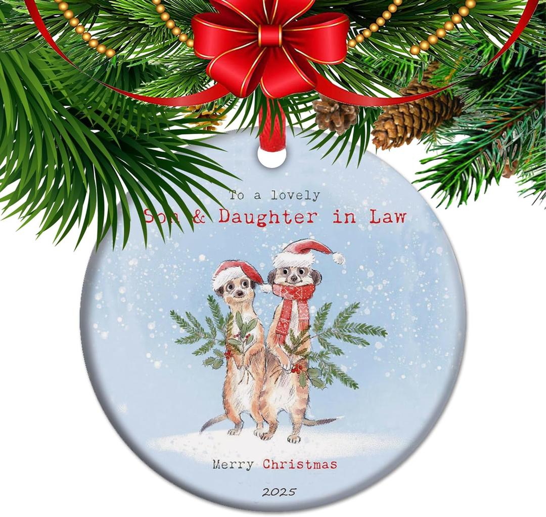 to a Lovely Son and Daughter in Law Christmas Ornament 2025, Xmas Keepsake Gifts for Daughter-in-Law (C18)