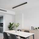 Black ceiling light LED, modern and simple, long strip ceiling surface installation, suitable for living room, bedroom, corridor and kitchen, remote control to switch color and brightness, 23.6 inches