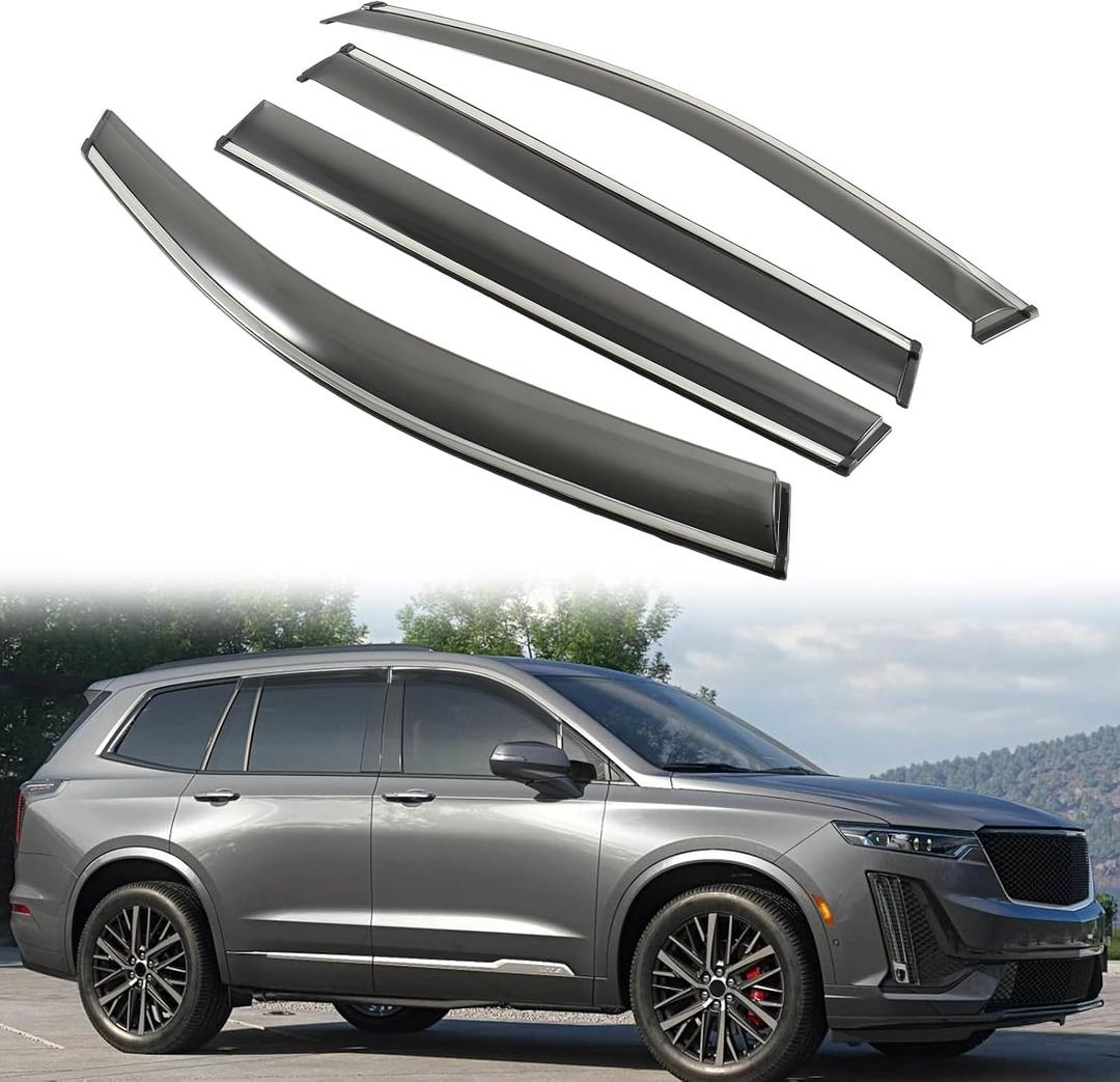 Rain Guards Window Visors for Cadillac XT6 2020-2026 Side Window Deflectors Vent Visors with Chrome Trim