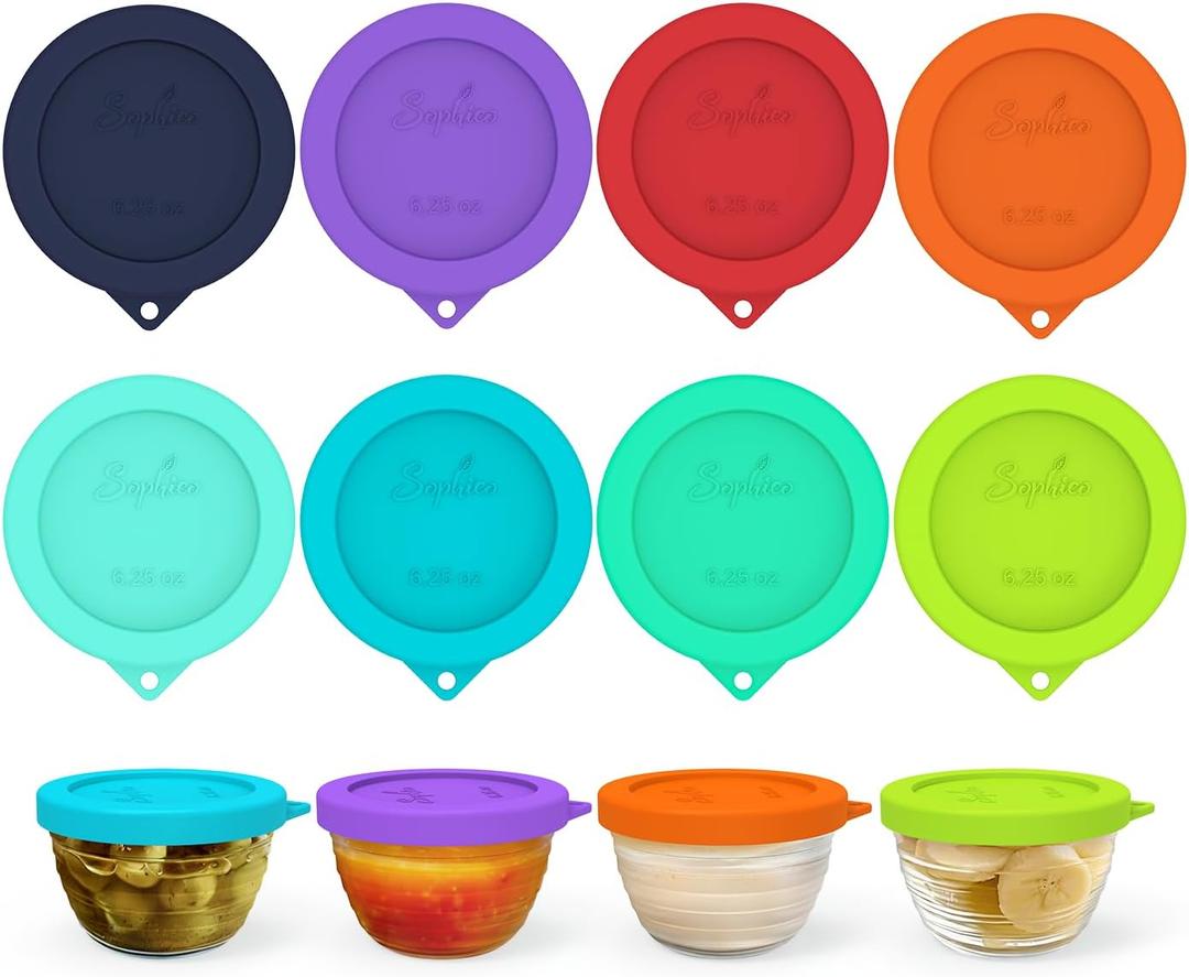 Sophico Silicone Replacement Lids for Libbey 6.25 ounce Small Glass Bowls, (Container not Included) 3.45-inch Diameter