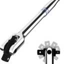 WORKPRO Dual Drive Breaker Bar, 3/8" & 1/4" Drive, Heavy Duty Breaker Bars, 8-inch Length with 360° Rotatable Head, Spring-loaded Detent Ball, Chrome Vanadium Steel Made