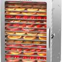 SUCISENI Food Dehydrator Machine 1000W 18 Trays Stainless Steel Commercial Food Dehydrated Dryer with 24H Timer Touch-Control LED Display, Compact Size for Home Jerky Herbs Meat Beef Fruit Vegetables