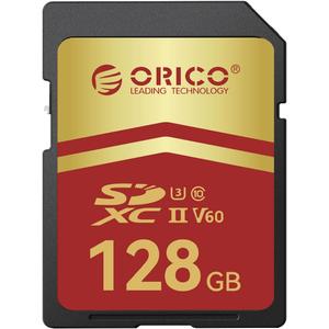 ORICO 256GB SD Card, UHS-II, C10, U3, V60, 4K UHD, Full HD, Up to 300MB/s Read, SDXC Memory Card for Professional Photographers&Content Creators, DSLR Mirrorless Cameras, Advanced Video Cameras -SD60