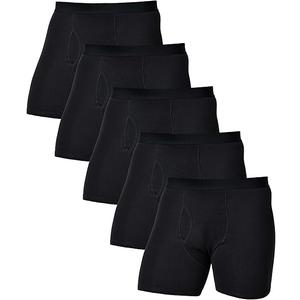 Men's 5-Pack Boxer Briefs Super Stretchy Cotton Spandex Comfy Underwear (Black Pack-5, XXL)