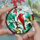 Stained Glass Christmas Ornament, Jocidea Christmas Decorations, Cardinal Christmas Tree Ornament, Holiday Decor and Xmas Gifts Ideas