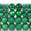 NJN 100pcs Christmas Ball Ornaments, Shatterproof Christmas Ornaments Set with Hand-held Gift Package for Xmas Tree (Green)