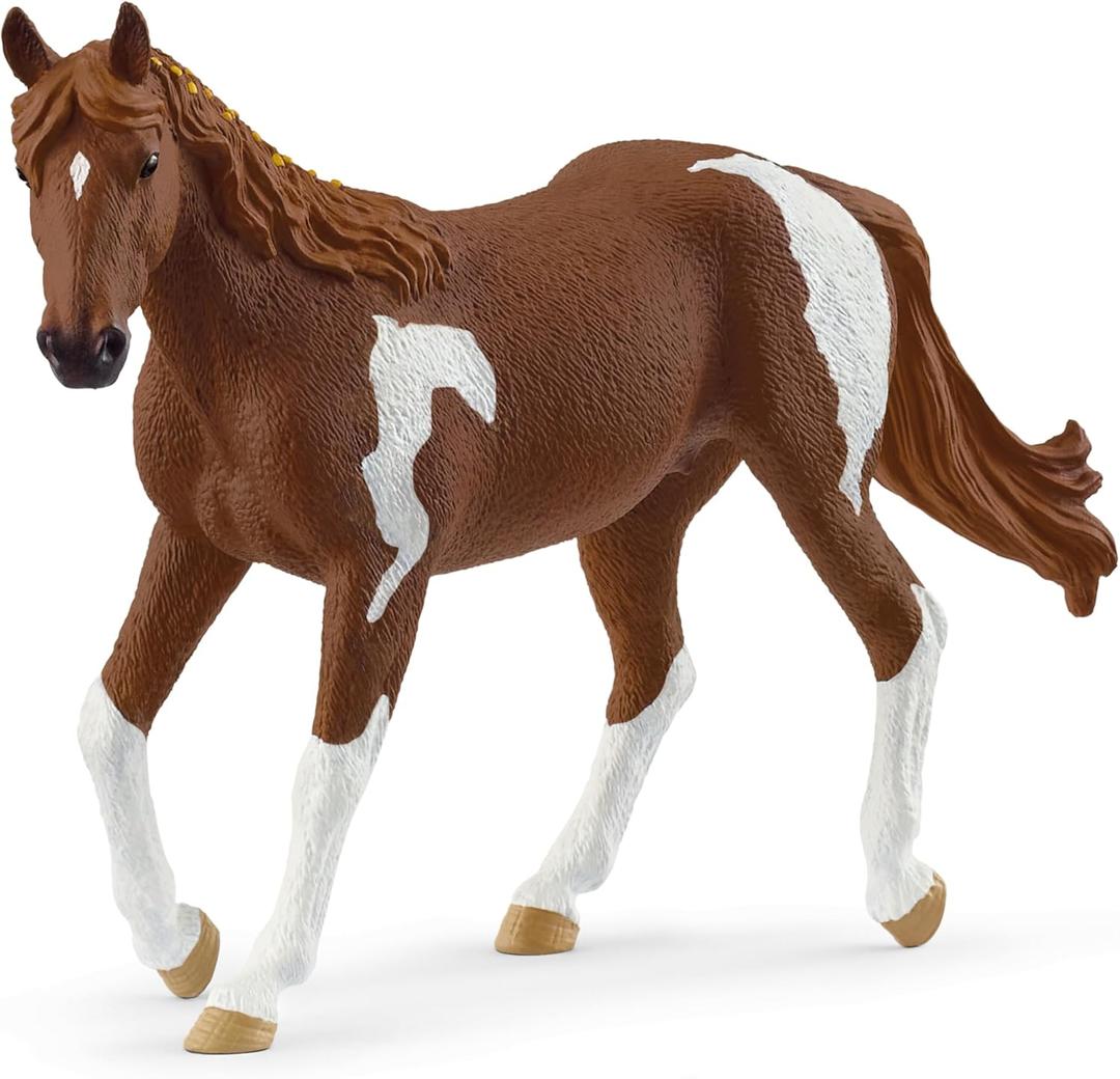 Schleich Horse Club - Paint Horse Mare - 6" Hand-Painted Collectable, Realistic Toy Horse Figurine for Girls and Boys. Durable, Educational Figure for Fun Imaginative Play. Kids Toys Ages 5+ 14901