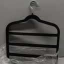 Velvet Pant Clothes Hanger Space Saving Non Slip Shorts Hanger, Myfolrena Jeans Slack Trousers Hangers Multiple Velvet Hanger Closet Organizer Storage and Organization for Jeans,Scarf,Tie(Black,3)