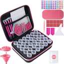 LYMUSUMI 30 Slots Diamond Art Storage Containers for Adults Portable Bead Storage Boxes for Diamond Painting Accessories and Tools（Pink）
