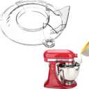 Pouring Shield for KitchenAid Tilt Head 4.5-5 QT (for Stainless Steel Bowls Only), for Kitchen aid Accessories and Attachments, Fully Enclosed Foldable Lid Mixer Bowl Cover & Flour Funnel