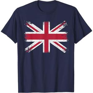 Retro Union Jack Vintage British Flag Shirt Great Britain UK T-shirt, Size S