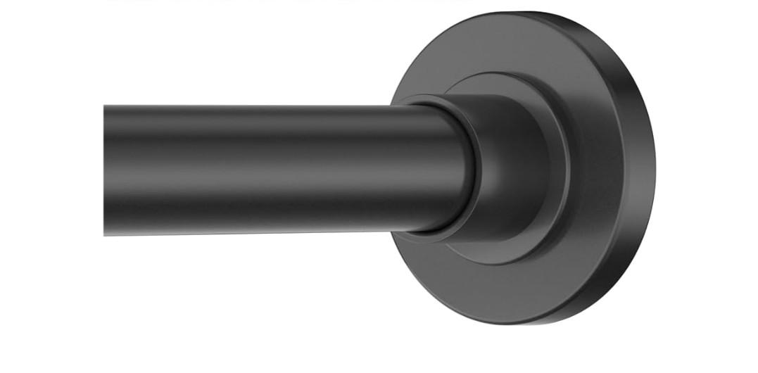 Black Shower Curtain Rod Tension 30 to 80 Inch,1 Inch Diameter Adjustable Tension Curtain Rod No Drilling,Shower Rods for Bathroom,No Rust