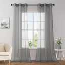 MIULEE Solid Color Sheer Curtains 84 Inches Long 2 Panels Set - Elegant Lightweight Grommet Light Filtering Window Voile Panels/Drapes/Treatment for Bedroom Living Room W42 x L84 Inch, Charcoal Grey