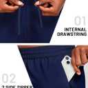 MIER Mens Running Shorts with 5 Inch Inseam, Quick Dry Athletic Shorts for Gym Workout Exercise Training, 3 Zipper Pockets (Blue, L)