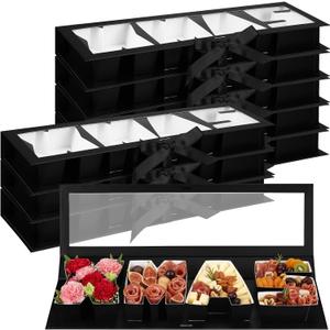 Dunzoom 8 Pack Xmas Letter Boxes for Christmas Gift Wrapping Xmas Letter Shaped Empty Flower Gift Box Fillable Christmas Party Favors Candy Presents Packaging(Black,Clear Lid)