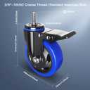 4 Inch Stem Caster Wheels Heavy Duty with Dual Locking 2200Lbs, Threaded Stem Casters 3/8" -16 x 1, Swivel Industrial Casters Set of 4, Wheels for Cart and Furniture