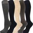 Warm Knee High Socks For Women-Thermal Cotton Socks For Hiking, Work, Winter, Gifts (Medium, Mixed Color 3 (5 Pack Women))
