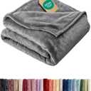 Ultra Soft Fleece Blanket Throw Size - Flannel Fleece Luxury Throw Blanket - Lightweight for Couch Bed Chair - Thick, Warm and Breathable - All Season Cozy Anti-Static Microplush Bedding, Dark Grey