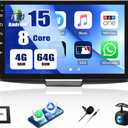 [4G+64G] 8-Core Qualcomm Android 15 Car Stereo for Honda Accord 9th 2013 2014 2015 with CarPlay & Android Auto& Mirror Link,10.1" Car Radio with Bluetooth5.1 GPS WiFi FM/RDS DSP EQ SWC+Backup Camera