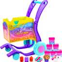 Wiz-O-Magic Shopping Cart Toy Push & Reveal Surprise Playset with 6 Magical Mystery Boxes, Pretend Grocery Shopping Role Play Toy for Kids Girls Boys 48, Refill & Repeat Play