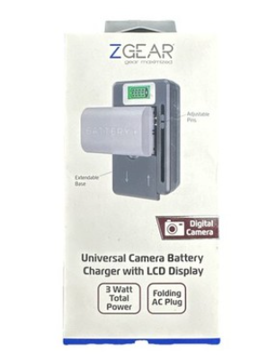 ZGEAR - Universal Camera Battery Charger W/LCD Charge Display