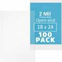 18" x 24" Open-End Flat Poly Bags - 100 Pack, 2 Mil Heavy-duty, Extra-Large Clear Plastic Packaging Baggies, Food Storage, Snacks, Art, Clothing & Apparel - GPI