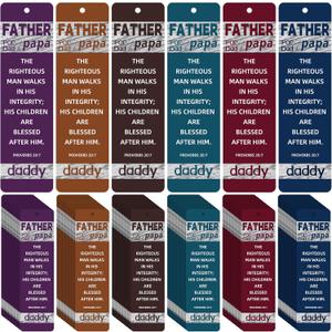 Dispowreath 96 Pcs Father's Day Christian Bookmarks Bulk Bible Verse Religious Bookmarks Inspirational Scripture Christian Gifts for Reading Lover Church Reward, 6 Styles