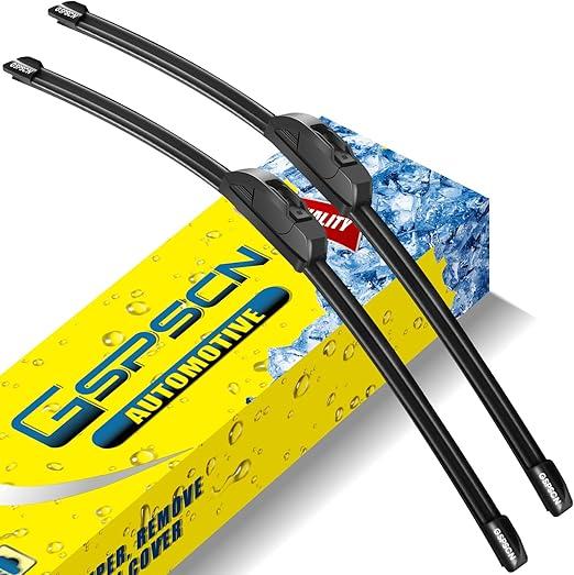 GSPSCN 22''+20'' Metal Base 2X Lifespan Windshield Wiper Blades (Pack of 2)，OEM Quality Premium Original Quiet Wiper Blades，Stable All-Season J Hook Replacement Wipers