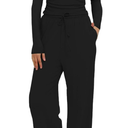 Darong Women's 2 Piece Outfits Lounge Sets 2026 Long Sleeve Tops Wide Leg Pants Casual Matching Set L