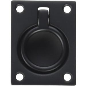 Baldwin 0394190 Flush Ring Pull, Black