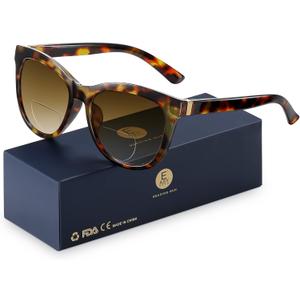 EASY READ Bifocal Reading Sunglasses for WomenFashion Sun Readers UV400 Protection(Magnification 2.50, Turquoise)