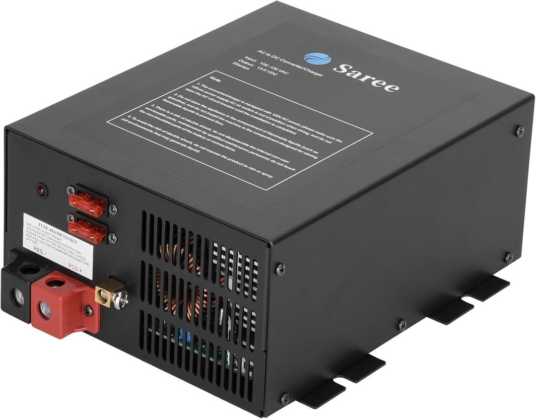 RV Converter 55Amp RV Power Converter Built-in 4 Stage Smart Battery Charger for 110VAC to 12VDC RV Power Converters, Fully Adjustable Output from 13V to 16.5V