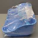 Hamiledyi Guinea Pig Potty Training Small Animal Litter Box Ferret Litter Box Bunny Plastic Square Cage Toilet with Grate(Blue)