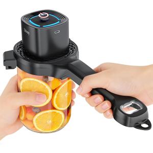 Electric Jar Opener with Power-Clamp Technology: Auto-Tighten & Manual Twist for Easy Opening, 2-in-1 Jar and Bottle Opener for Weak Hands & Seniors & Arthritis, Includes Free Rubber Gripper Pad