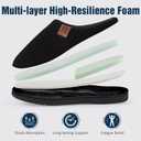 Mens Scuff Slippers, Cozy Supportive Foam Slip-On House Shoes for Indoor & Outdoor (9-10, Black)