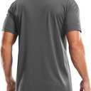 Men's UPF 50+ Sun Protection Dry Fit Workout T-Shirts Rash Guard Swim Shirts Moisture Wicking Tee for Athletic, Beach, Hiking (Gray, XL)