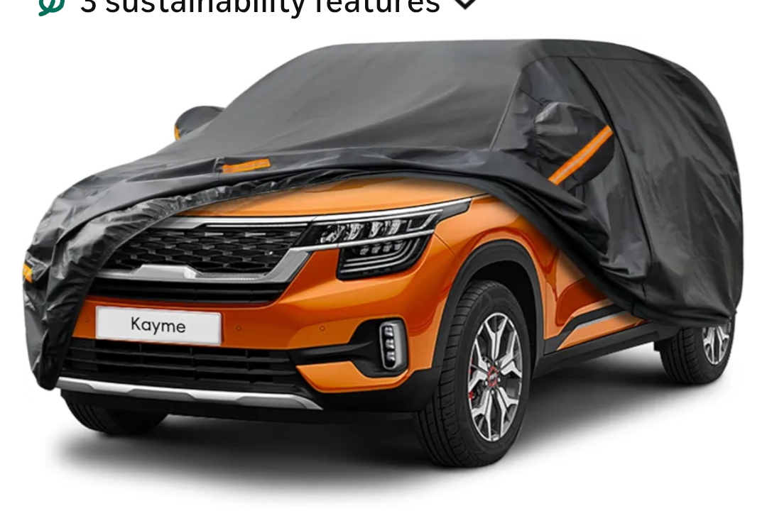 Kayme 7 Layers SUV Car Cover Custom Fit for Kia Seltos (2019-2025) Waterproof All Weather for Automobiles,Outdoor Full Cover Rain Sun UV Protection.Black