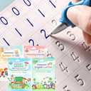 Magical Handwriting Workbooks Handwriting Practice Copybook, Handwriting Aid Magic Pen Reusable Copybook Grooves Template Design for Children Books Suitable for Children's Learning (4)