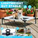 S Outdoor Elevated Dog Cot with Canopy & Side Shade for Camping Small Medium Dogs (Carry Bag), Portable Cooling Raised Dog Bed, Small