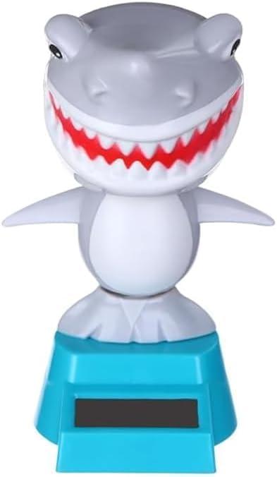 Gray Shark Solar Dancing Solar Powered Dancing in Colorful Shape Flip Flap Animated Bobblehead Dancer Window Sun Catcher Car Dashboard Decor Solar Power Kits